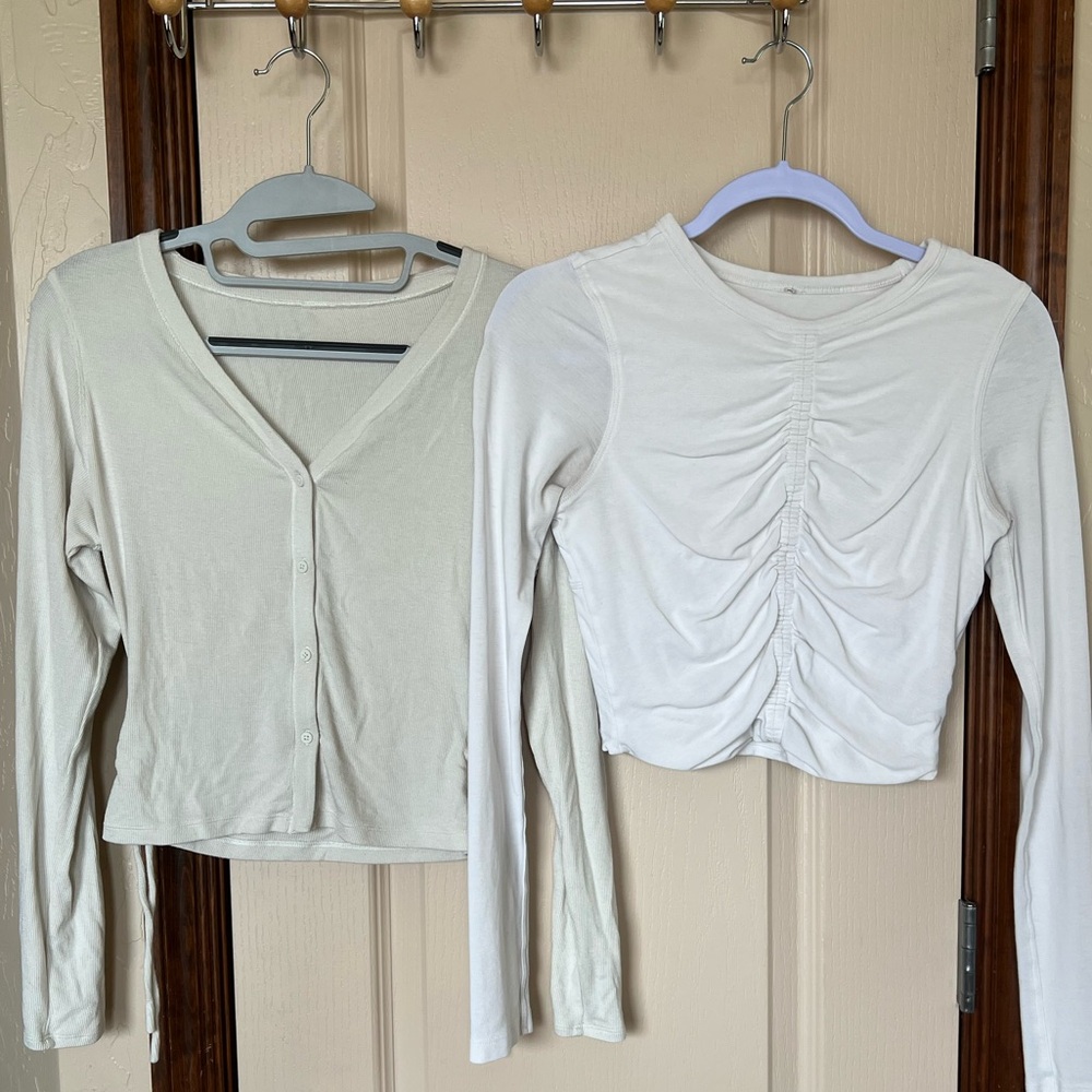 Two cream tops!